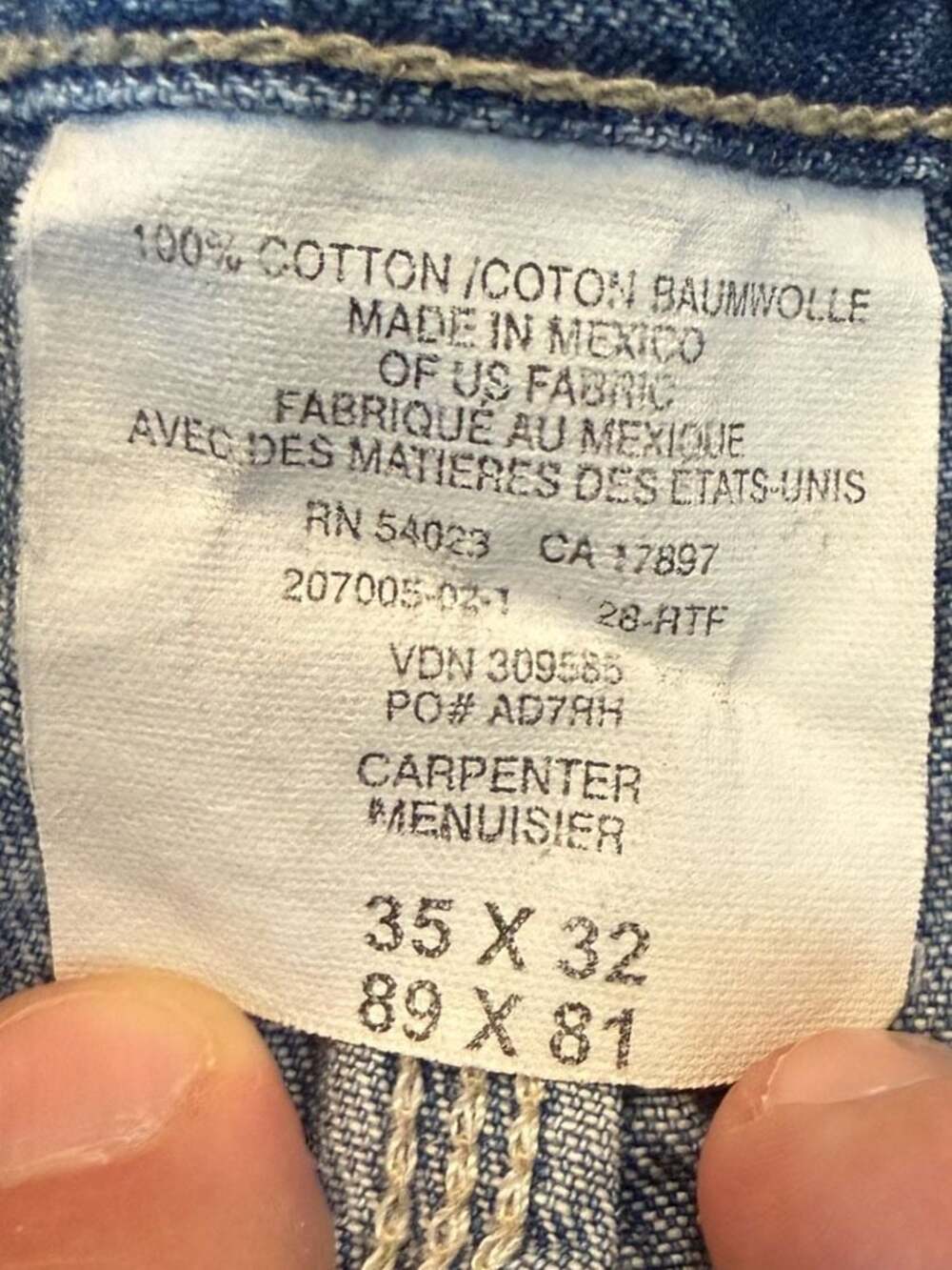 Vintage Baggy Gap Carpenter Jeans 35x32, measures 32x31 - Picture 3 of 8